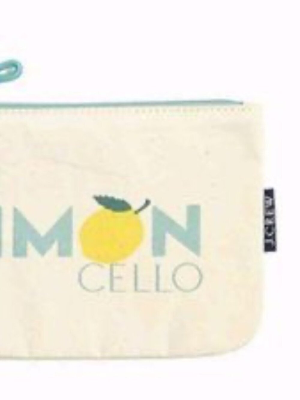 J.CREW Factory Limoncello Lemon Canvas Zipper Pouch NEW - Picture 2 of 3